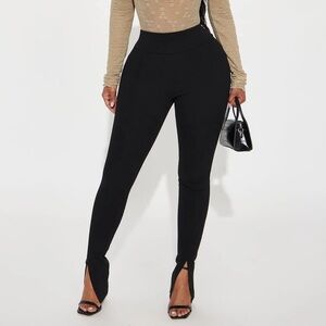 Black Split Hem Leggings | Fashion Nova